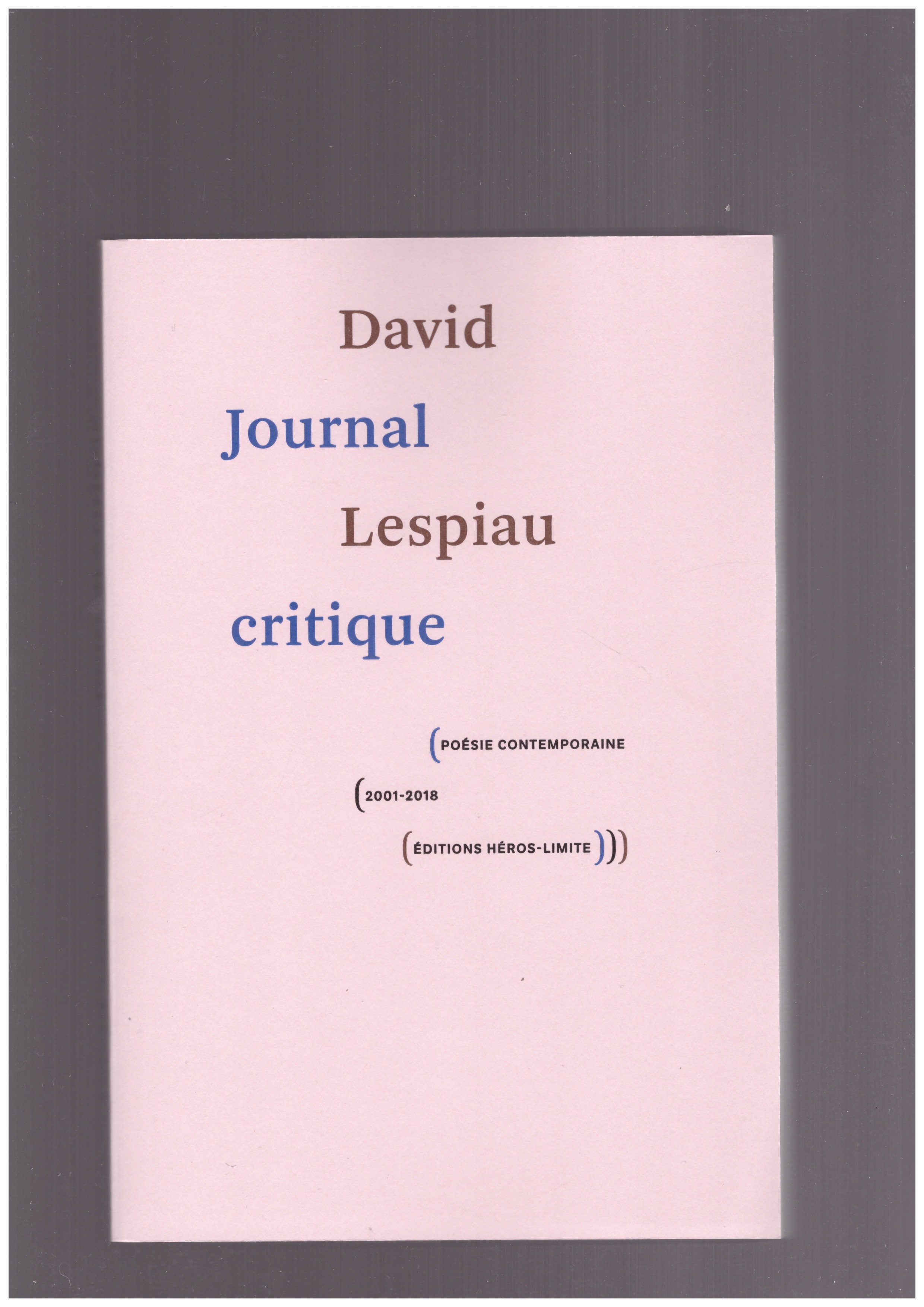 LESPIAU, David - Journal critique
